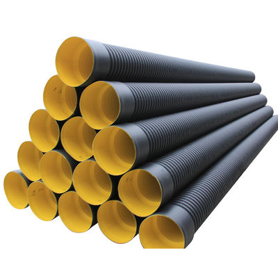 As tubulações SN16 preto da drenagem do HDPE DN600 corrugaram a tubulação da sargeta do HDPE