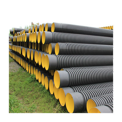 A drenagem preta do HDPE de SN8 6M Corrugated conduz de aço reforçado